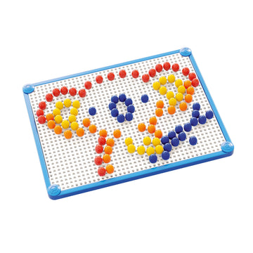 Quercetti Fantacolor Basic Pegboard Toy - 100 Pieces with 10mm Pegs in 4 Colors to Create Mosaic Art, for Kids Ages 3-6 Years,Multi Color