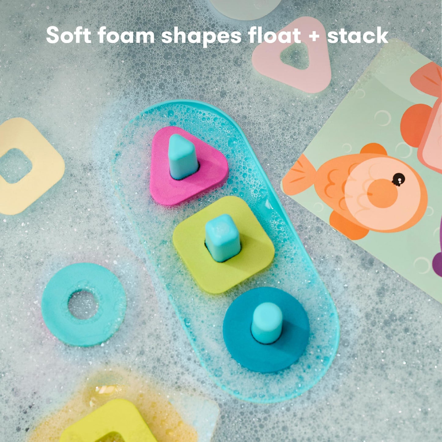 Frida Baby Sort + Solve Bath Puzzle Bath Toy, Matching + Sorting Bath Toys for Toddlers, Play with Purpose, Develop Fine Motor Skills, Sequencing