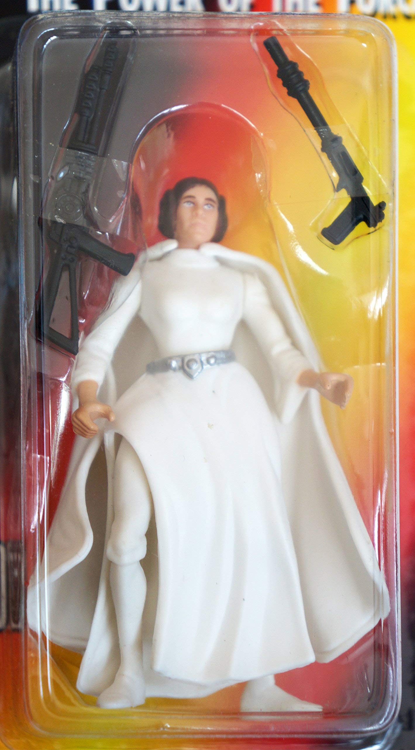 Star Wars Year 1995 The Power of the Force 4 Inch Tall Action Figure - Princess LEIA ORGANA with "Laser" Pistol and Assault Rifle