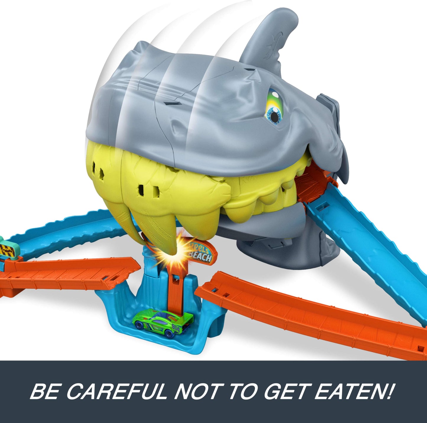 Hot Wheels City Shark Chomp Beach Playset & 1:64 Scale Toy Car
