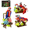 APENGBAOL 3-in-1 Parrot Building Sets 538 PCS Chameleon & Crab Animal Model with Flowers Creative Bird Construction Kit for Adults Nature Display Gift