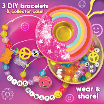 Donut Worries Make & Create Positivity Jewelry, 2-in-1 Collectible Bead Kits, Meaningful Jewelry For Teen Girls, Make Your Own Jewelry Kit & DIY