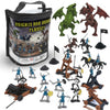 Liberty Imports Medieval Knights and Dragons Figures Playset - 42 Plastic Fantasy Soldier Figurines and Accessories Toys for Toddlers, Kids Imaginary