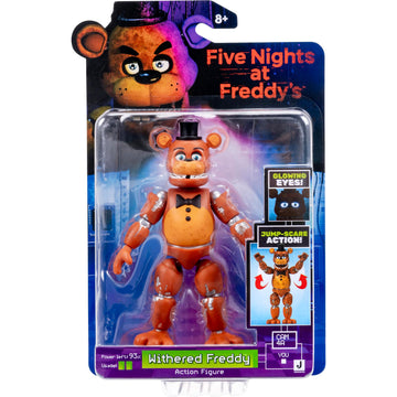 Jazwares Five Nights at Freddy’s Withered Freddy - 5-Inch Articulated Figure with Jumpscare Feature and Glow-in-The-Dark Eyes