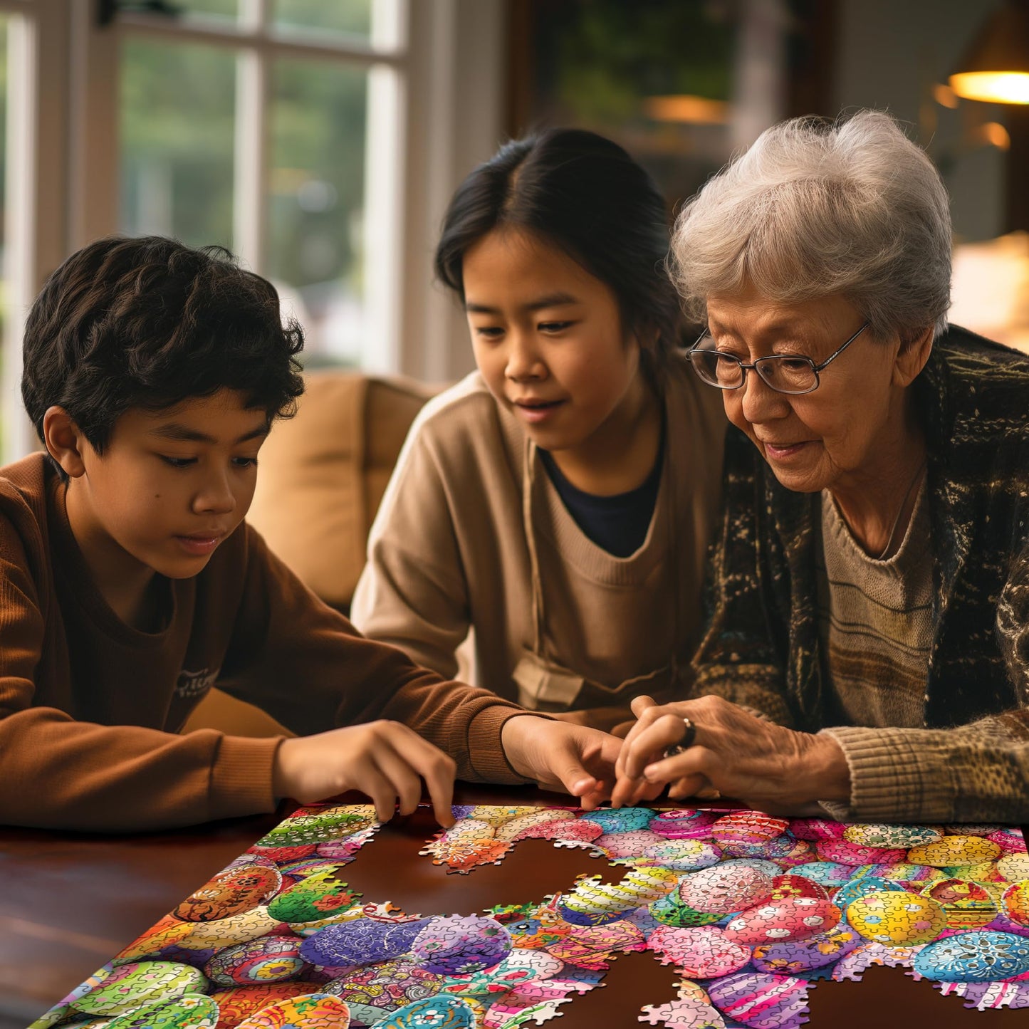White Mountain 1000 Piece Jigsaw Puzzle Holiday Collage, Easter Eggs