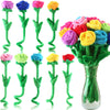 18 Pcs Plush Rose Flower Stuffed Bendable Stems Plush Bouquet Toy Soft Floral 12.6 Inch for Graduation 2026 Mother's Day Valentines Day Girl