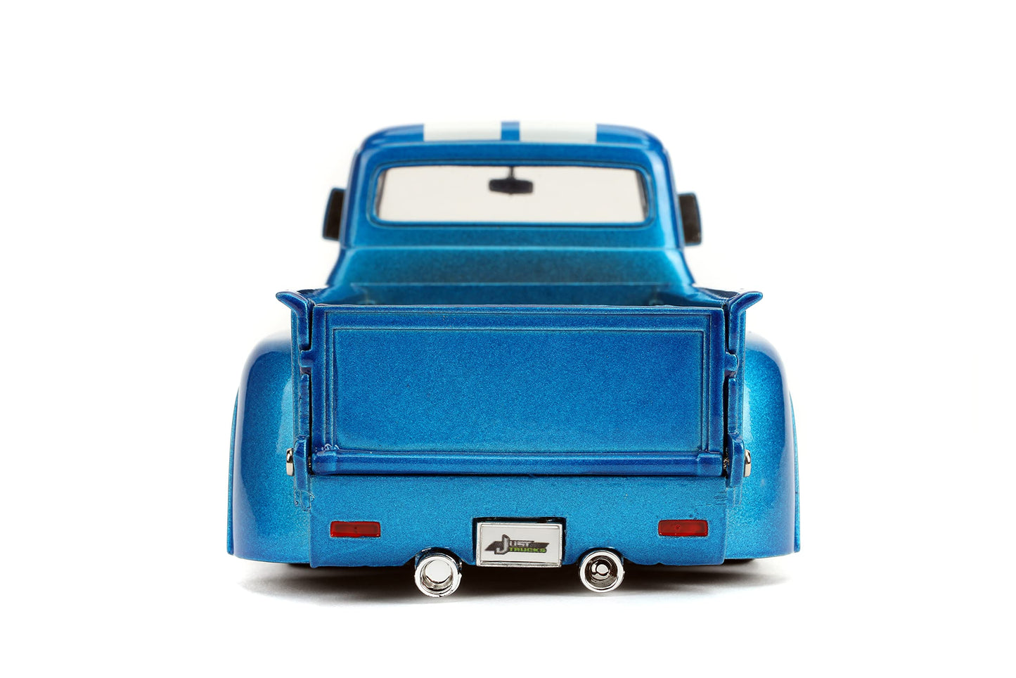 Jada Just Trucks 1:24 1956 Ford F-100 Die-cast Car Blue/White Stripes with Tire Rack, Toys for Kids and Adults