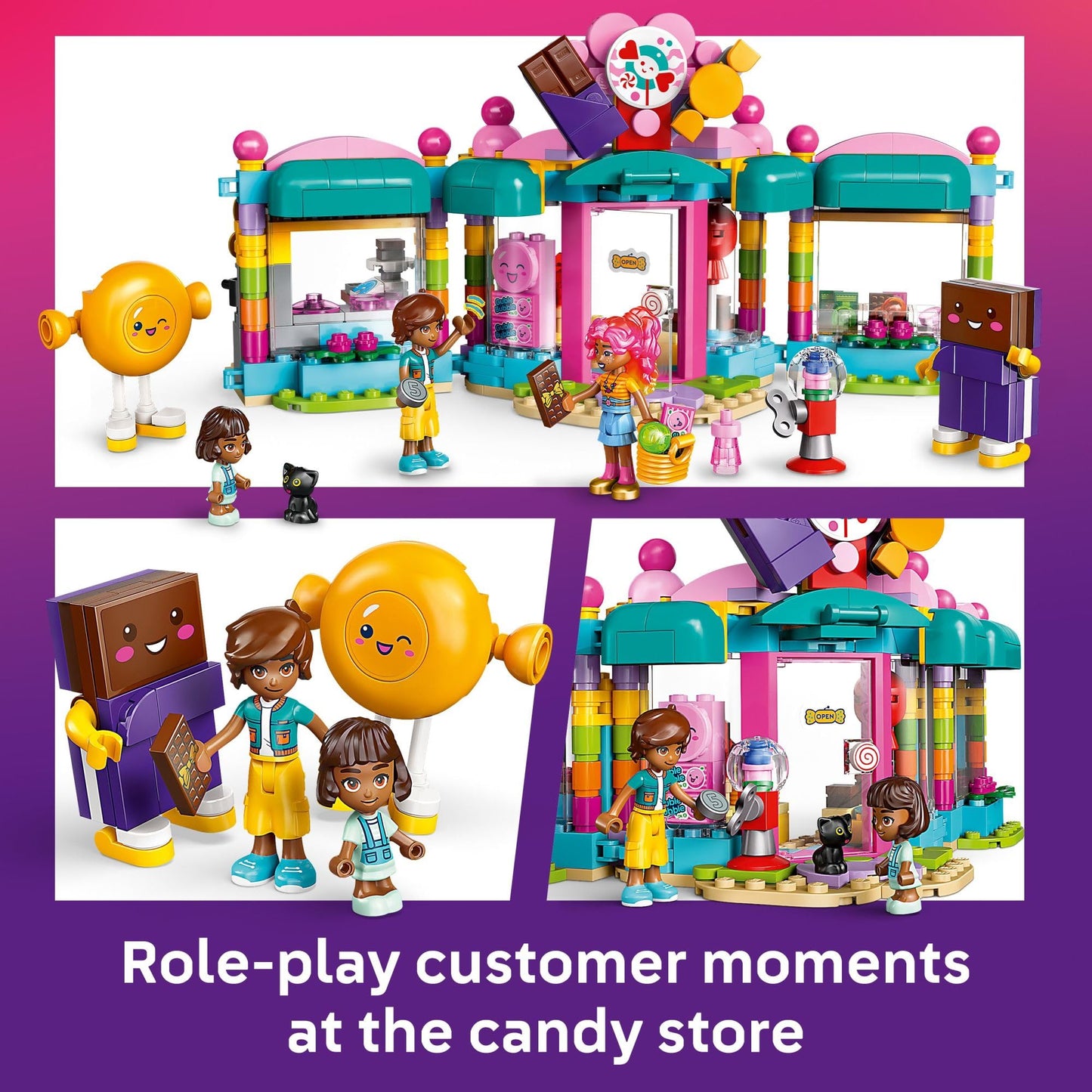 LEGO Friends Heartlake City Candy Store Building Toy - Pretend Playset for Kids, Girls & Boys, Ages 6+ - Gift for Birthdays - W/ 2 Minidolls,