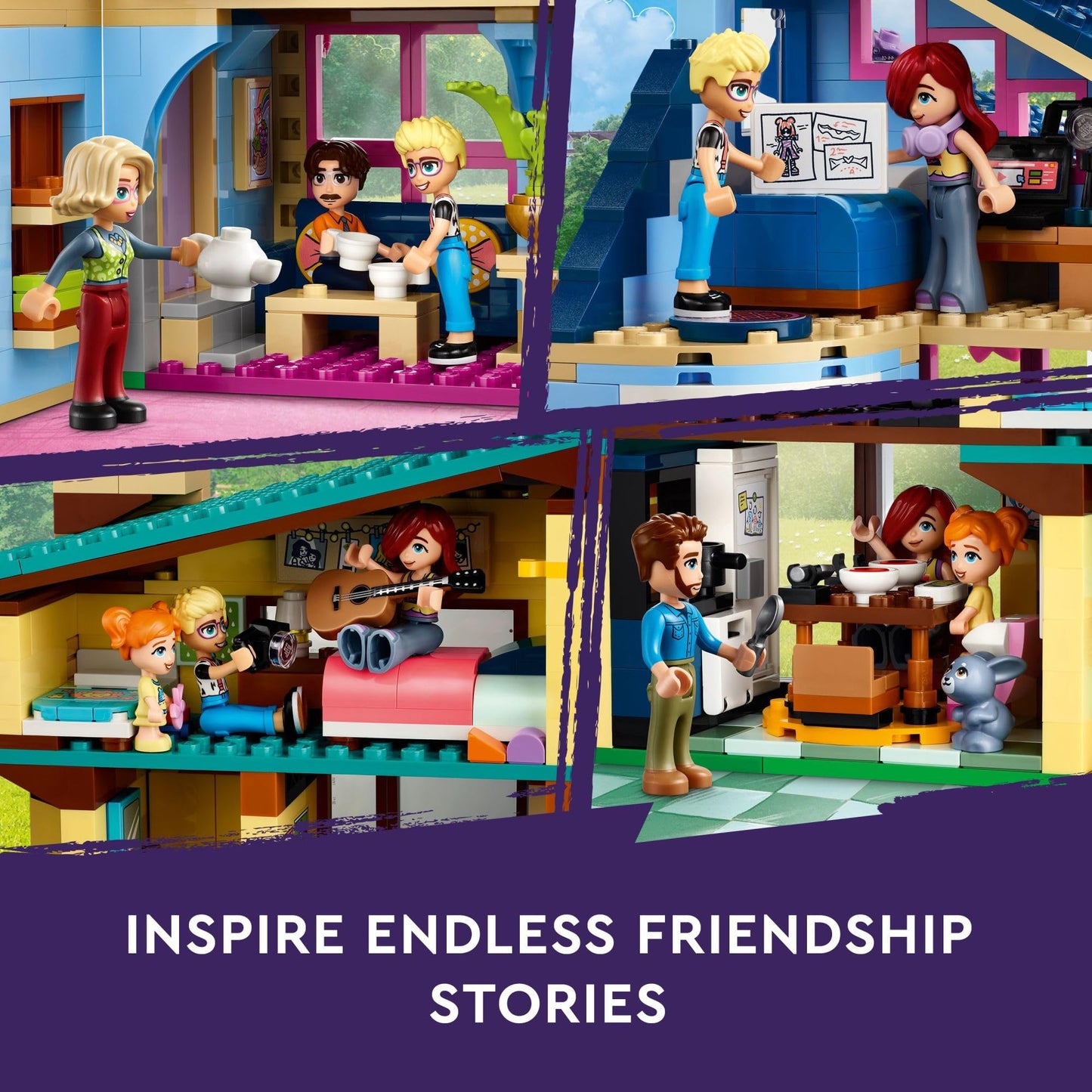 LEGO Friends Olly and Paisley's Family Houses Building Toys - Pretend Play Toy Figures & Playsets for Girls & Boys, Ages 7+ - Gift for Christmas -