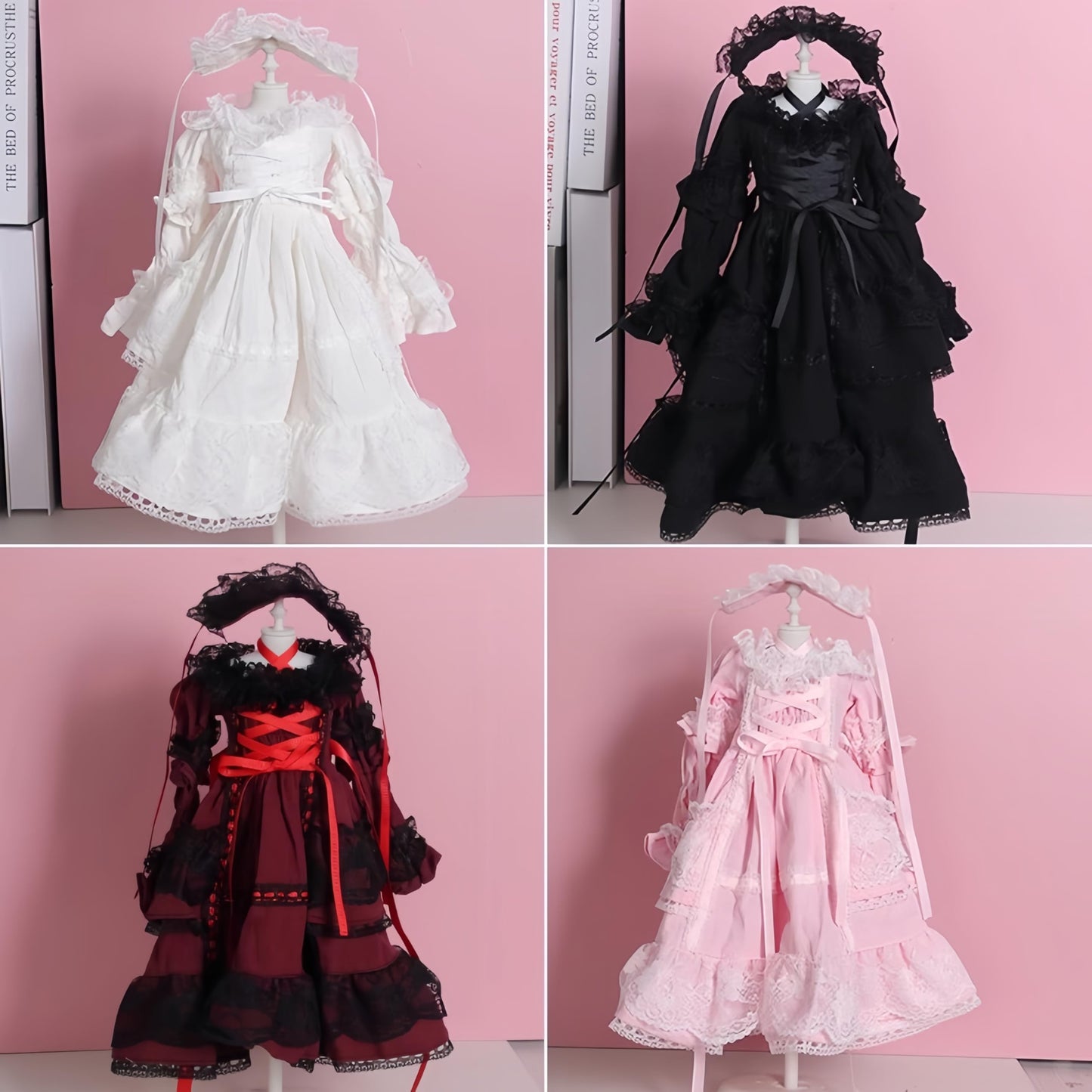 YHYQiFei Bjd Doll Clothes for 1/3 1/4 1/6 Handmade Cute Skirts Suitable for 11.8 18 24 inch BJD SD Doll Gifts for Doll Lovers (Red, 1/6)