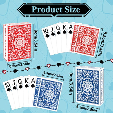Metsyth Plastic Playing Cards Waterproof Cards Poker Card 2 Pack Playing Card Large Print for Adults Seniors, Deck of Card Set Poker Cards for Beach