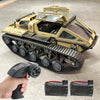 toylefun RC Military Tank Armored Fighting Car with LED Lights, 2.4G Remote Control, 1:16 Scale All-Terrain Vehicle, Dual Motor Drive, Door Open