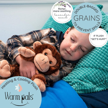 1i4 Group Marvin the Monkey - Microwavable & Weighted Plush Stuffed Animal - Heated Plushie for Warmth - Cute, Soft, Cozy Toy for Adults & Children