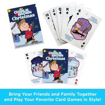 AQUARIUS Peanuts Charlie Brown Christmas Playing Cards - Christmas Themed Deck of Cards for Your Favorite Card Games - Officially Licensed Peanuts