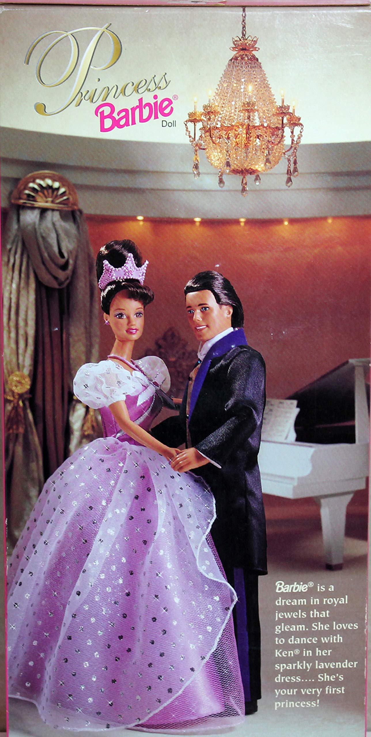 Princess Barbie Doll Brunette Lavender Dress Teresa #18406 1997 Mattel