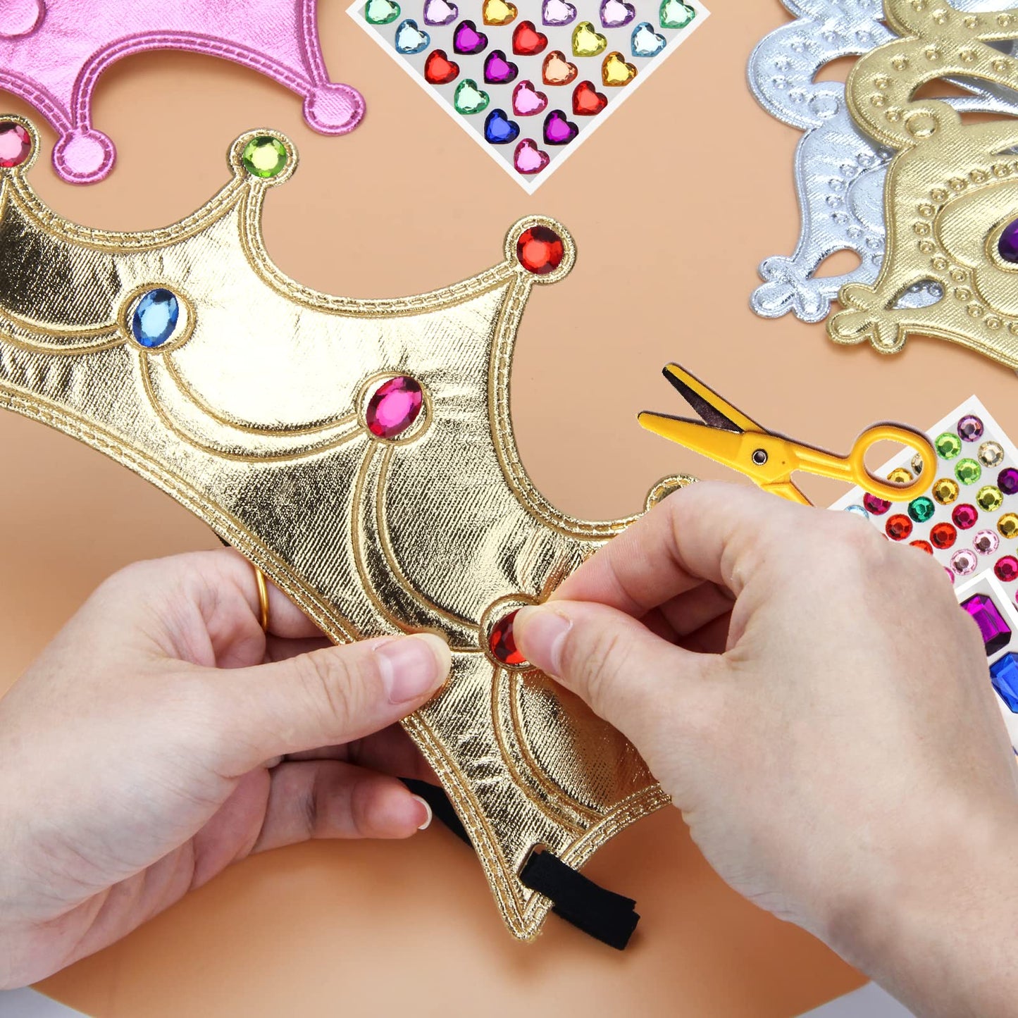 Catcan 23 PCS Foam Crowns Set, 16 PCS Princess Crowns & Sticker
