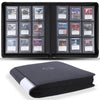Snekdy Top loader Binder, 9 Pockets Top Loader?Holds 360 Top Loaders cards, Card binder with Sleeves for card in 3 x 4 inches color smooth Zipper PU