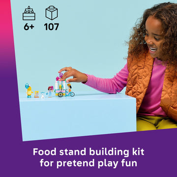 LEGO Friends Ice Cream & Balloon Stand Building Toy for Girls & Boys - Pretend Play Set for Kids, Ages 6+ - W/Liann & Paisley Minidolls & Accessories