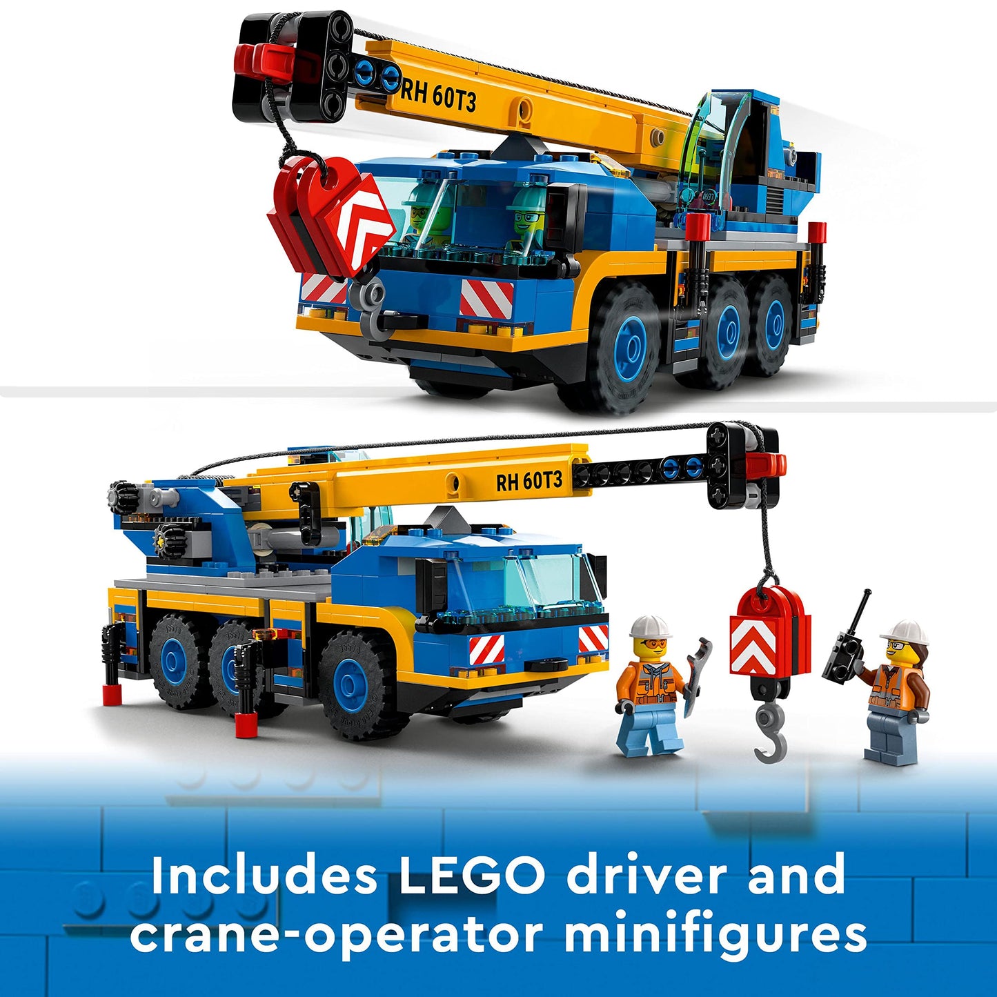 Lego 60324 City Off-Road Crane, Crane and Truck Toy with Hooks, Buildable Vehicle Toy for Boys and Girls from 7 Years, Gift for Children and Fans