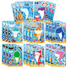 24 Sheets Make a Shark Face Stickers, Make Your Own Shark Stickers for Kids, Sea Ocean Animals Birthday Party Favors Activities, Summer Craft