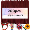 Red Brown Pipe Cleaners for Crafts,200PCS Chenille Stems,Craft Supplies,Thick Chenille Stems Fuzzy Wire Sticks Holiday Decorations and Christmas