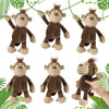 6 Pcs Safari Stuffed Animals Bulk Lion Elephant Monkey Tiger Toy Plush Zoo Animals Junble for Boy Girl Gift Animal Themed Parties Baby Shower