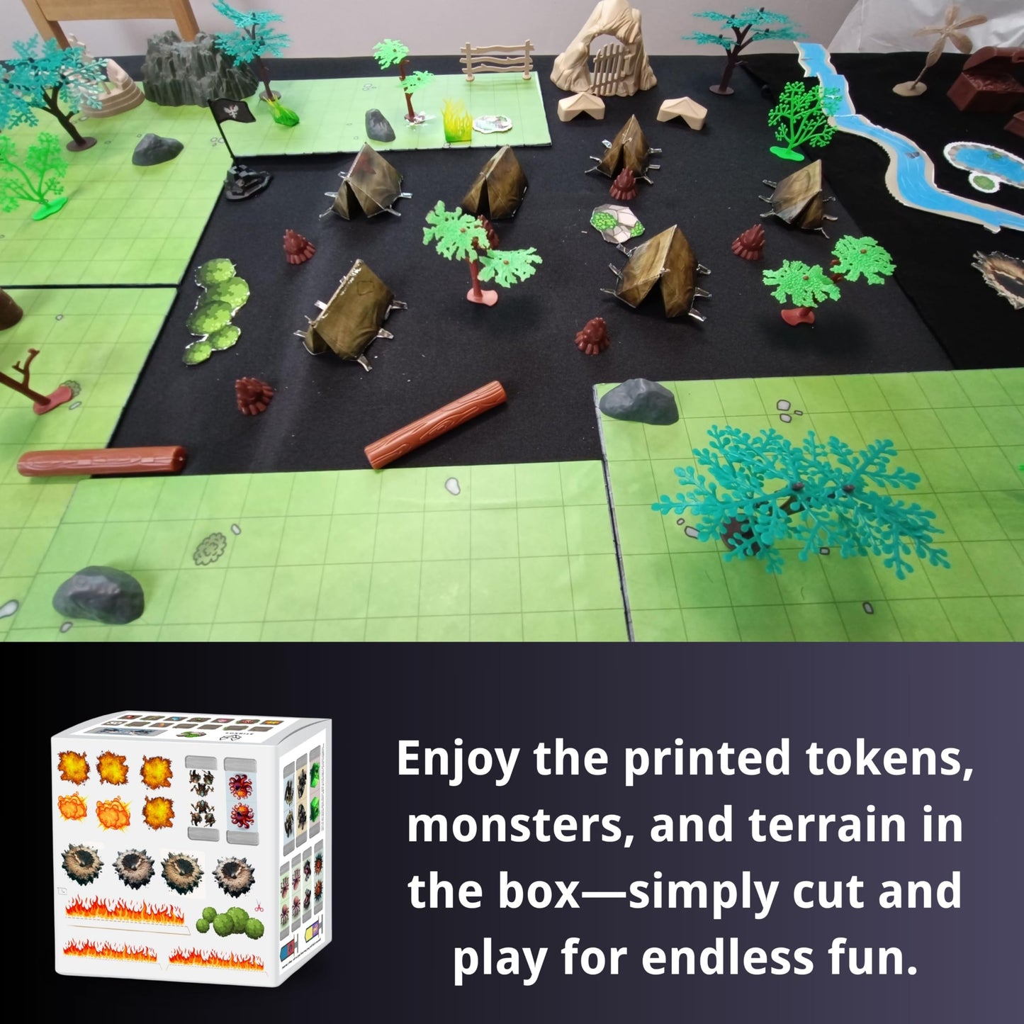 Dungeons & Dragons Castle Set | 240+ Pieces, Dragons, Double-Sided Battle Map | Modular DND Terrain, Miniatures Set for Dungeon Masters Pathfinder DND