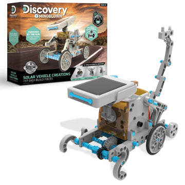 Discovery™ STEM 12-in-1 Solar Robot Creation 197-Piece Kit with Working Solar Powered Motorized Engine and Gears, Construction Engineering Set