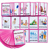 Zwttey 45PCS/Set Daily Routines Kids Gifts English Flash Cards Pocket Card Educational Learning Baby Toys for Children Pre-Kindergarten