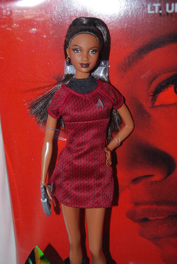 Barbie Star Trek Lt. Uhura AA Red & Black Dress Lovely