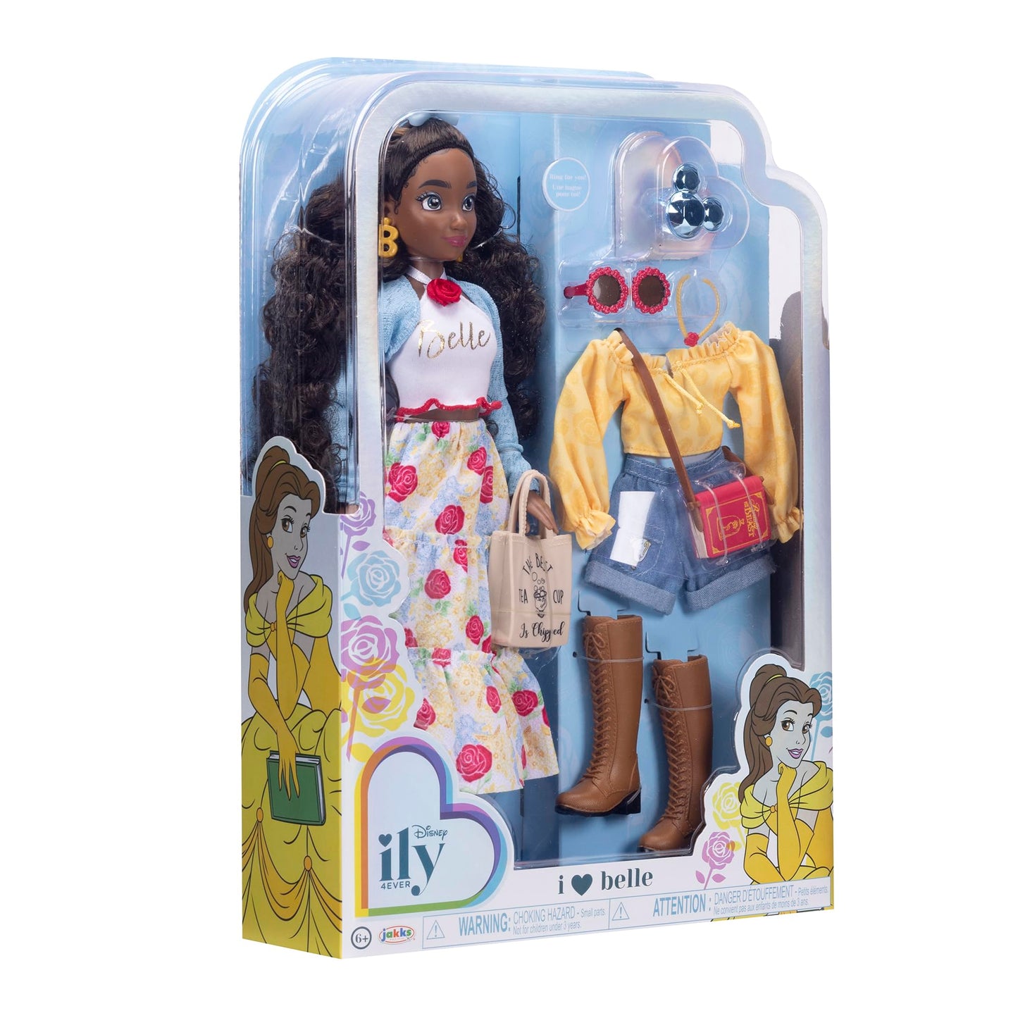 Disney ILY 4ever Fashion Dolls Inspired by Belle 11.5" Tall with 13 Points of Articulation, Two Complete Mix-and-Match Outfits and a Glittery Mickey