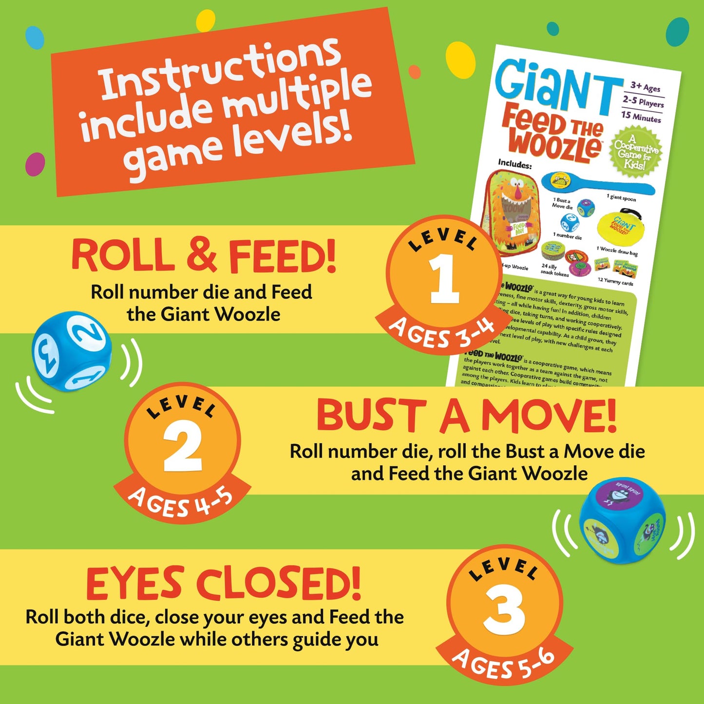 Peaceable Kingdom Giant Feed the Woozle Cooperative Game - Ages 3 and Up