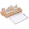 Yellow Mountain Imports Domino Accessories Combo - 10” Beechwood Racks (Set of 4) & 60-Sheet Scorepad for Mexican Train and Chickenfoot