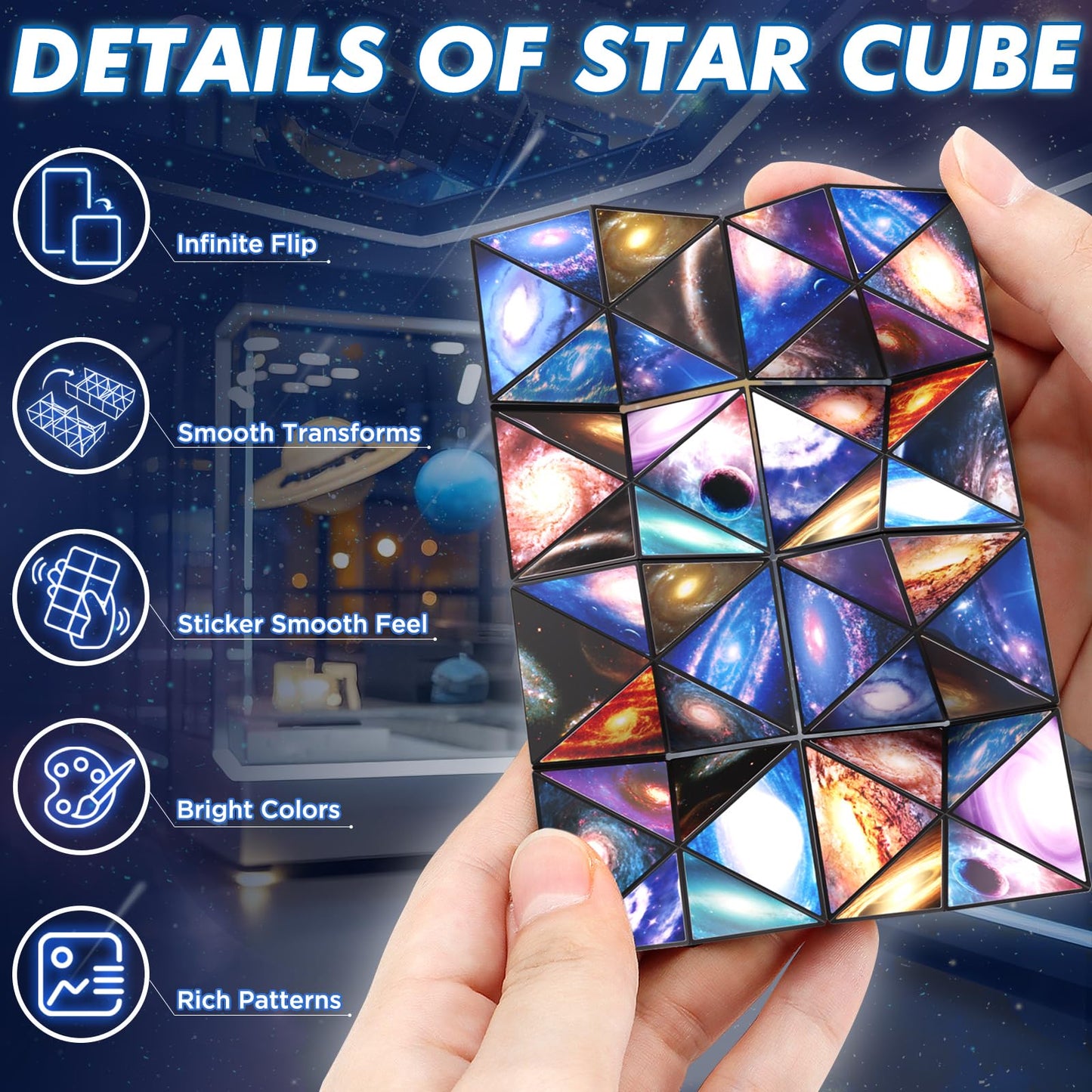 Euclidean Cube Fidget Toys for Kids 2 in 1 Star Cube Magic Cube Puzzle Toys