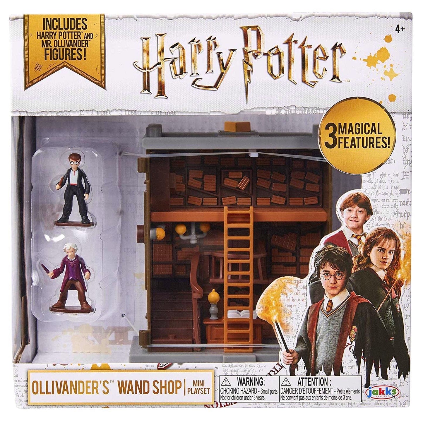 HARRY POTTER Ollivander's Wand Shop Mini Playset, Includes HP and Mr. Ollivander Figures! with 3 Magical Features