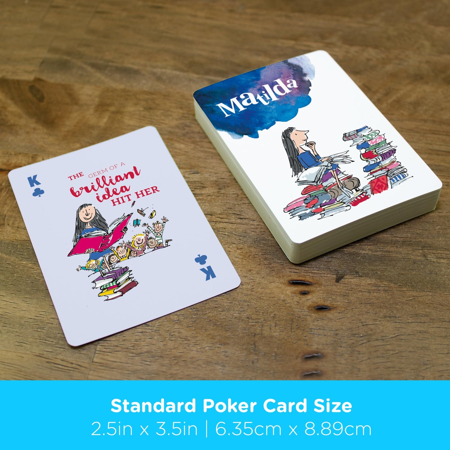 AQUARIUS Matilda Playing Cards - Roald Dahl Themed Deck of Cards for Your Favorite Card Games - Officially Licensed Matilda Merchandise & Collectibles