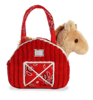 Aurora® Fashionable Fancy Pals™ Red Barn Horse Stuffed Animal - Plush with Stylish Purse for Dress Up Fun - Perfect for Kids 3+ Years, Costumes,