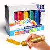 Happido Set of 12 Twistable Tempera Paint Sticks For Kids, Quick Drying, No Mess Art Supplies for Toddlers and Kids Ages 4-6 - METALLIC COLORS