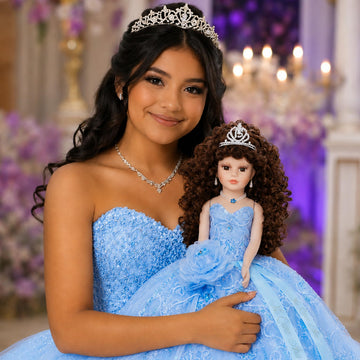 18” Quinceañera Last Doll with Umbrella Dress Stand - Última Muñeca Mis Quince Años Keepsake, Traditional Hispanic Mis 15 Doll, Ceremony & Table