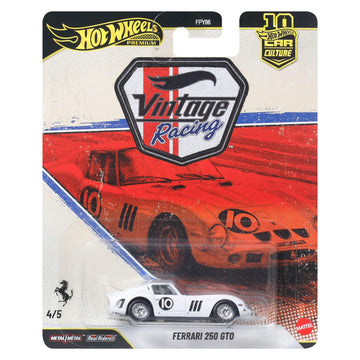Hot Wheels Ferrari 250 GTO Mattel Collectible Car. Premium Miniature with Metallic Paint and Realistic Details for Fans Ages 3 and up.