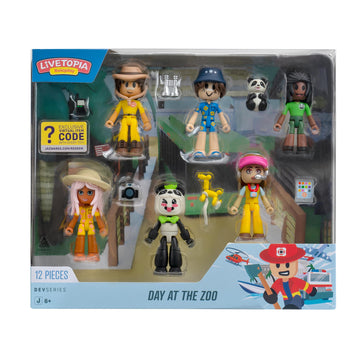 Livetopia Day at the Zoo Pack - Six 2.75-Inch Mix-and-Match Figures with Unique Accessories and Exclusive Virtual Item Code
