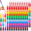 Extrapins 36 Pieces Colorful Stackable Crayons, 12 Colors Buildable Stacking DIY Crayons for Drawing, Coloring, Classroom, Office, School Supplies