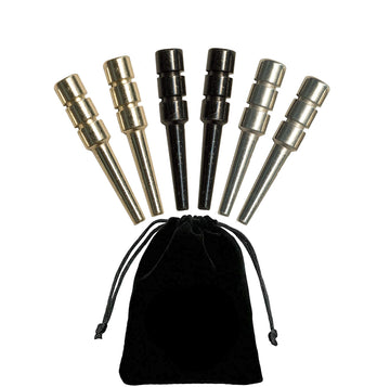 WE Games King-Sized Ultimate Cribbage Pegs - Set of 6 (2 Brass, 2 Silver, 2 Black)