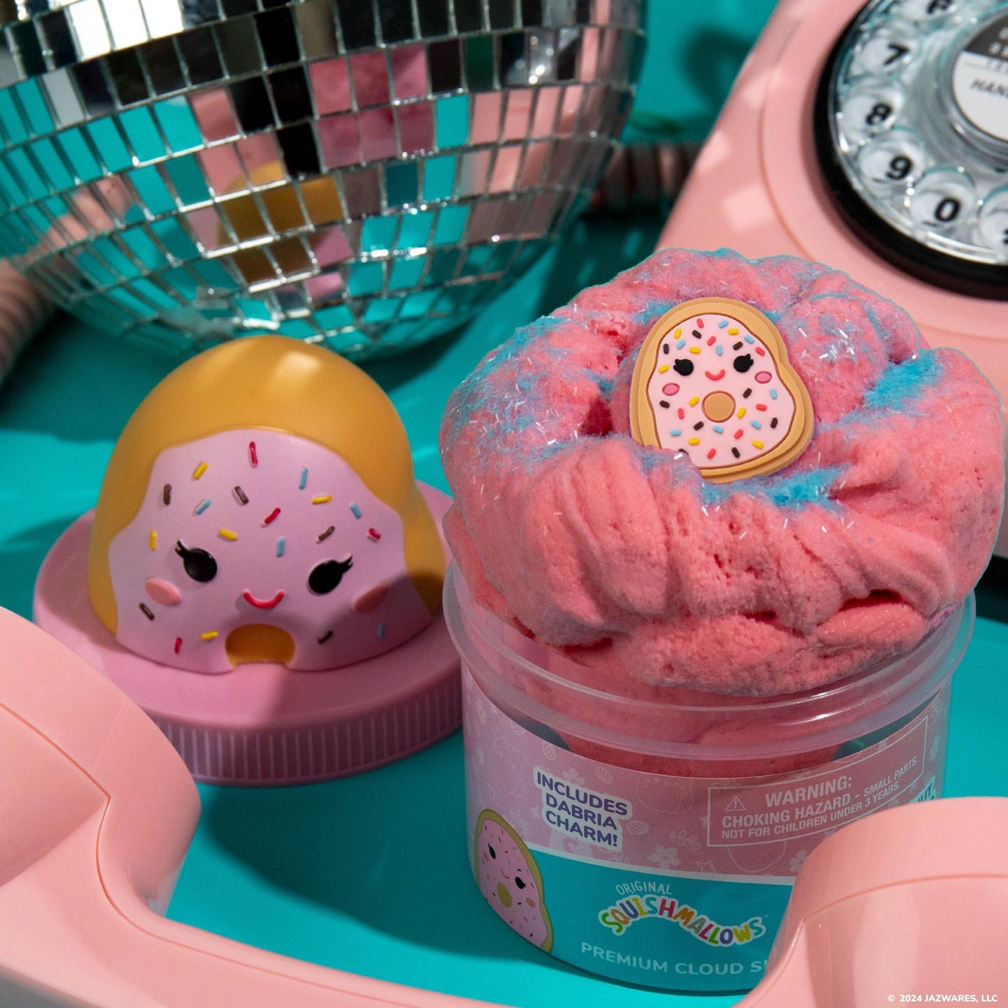 Original Squishmallows Scented Slime Jar, Donut, Dabria the Donut