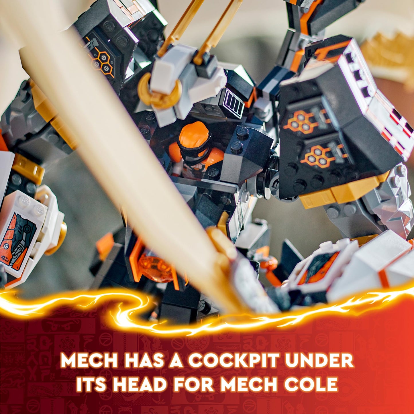 LEGO NINJAGO Cole’s Titan Dragon Mech Adventure Toy for Boys and Girls, Ninja Toys, Playset with 1 Ninja Minifigure, NINJAGO Mech with Dragon Wings,