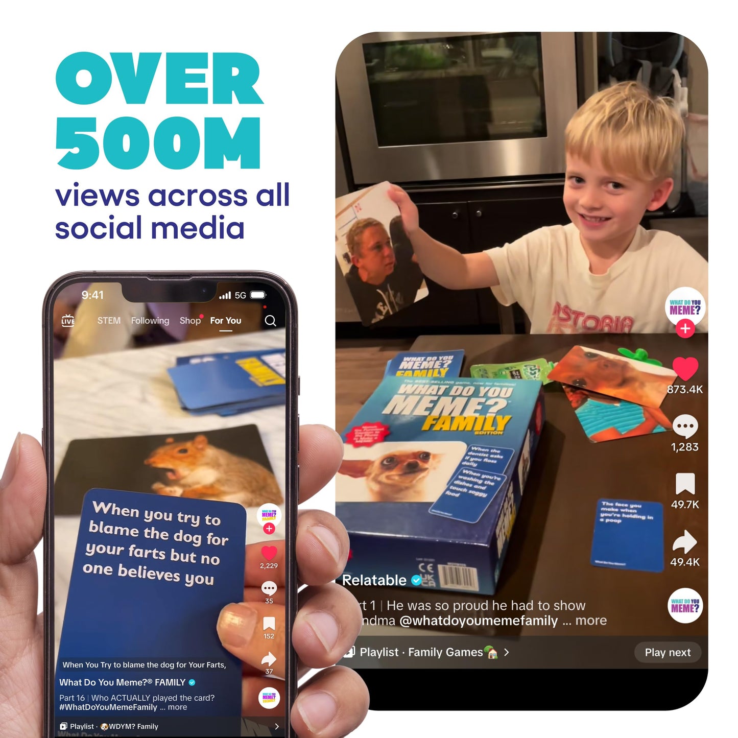 WHAT DO YOU MEME? Family Edition by Relatable - Nappa Award 2025 Winner, Family Games for Kids and Adults 8+, The TikTok Viral Sensation Kids Game