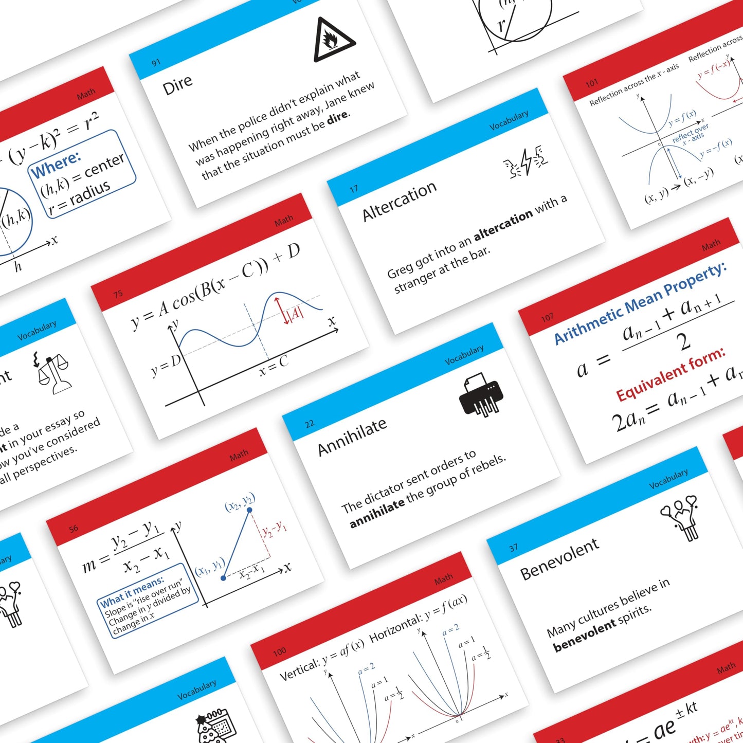 SAT Flash Cards 2026-2027 | 400 SAT Vocabulary + SAT Math Flash Cards | SAT Prep | SAT Math Cards | SAT Vocab Cards | SAT Prep Cards | SAT Words | SAT