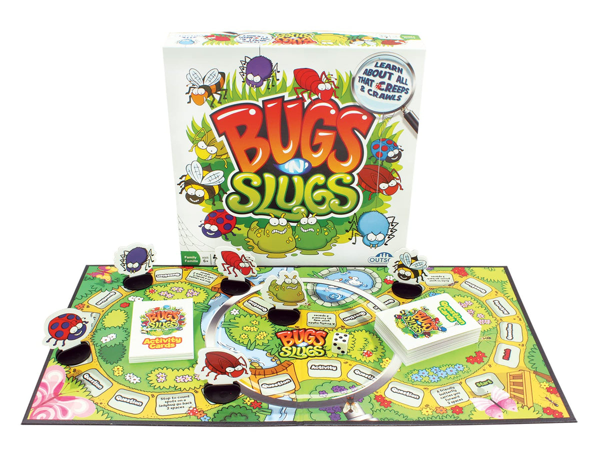 Outset Media Bugs 'N' Slugs Board Game - an Easy to Play Game All About Insects! - for 2 to 6 Players Ages 6 and up
