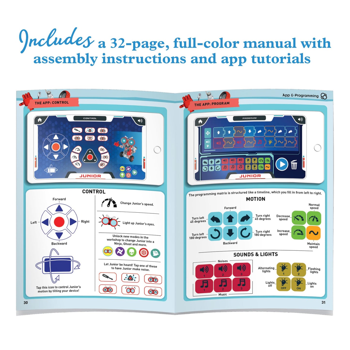 Thames & Kosmos Robotics Smart Machines Junior STEM Kit, Build & Code Your Robot’s Movements, Speed, Lights & Sounds, for Ages 8+, Use Screen-Free