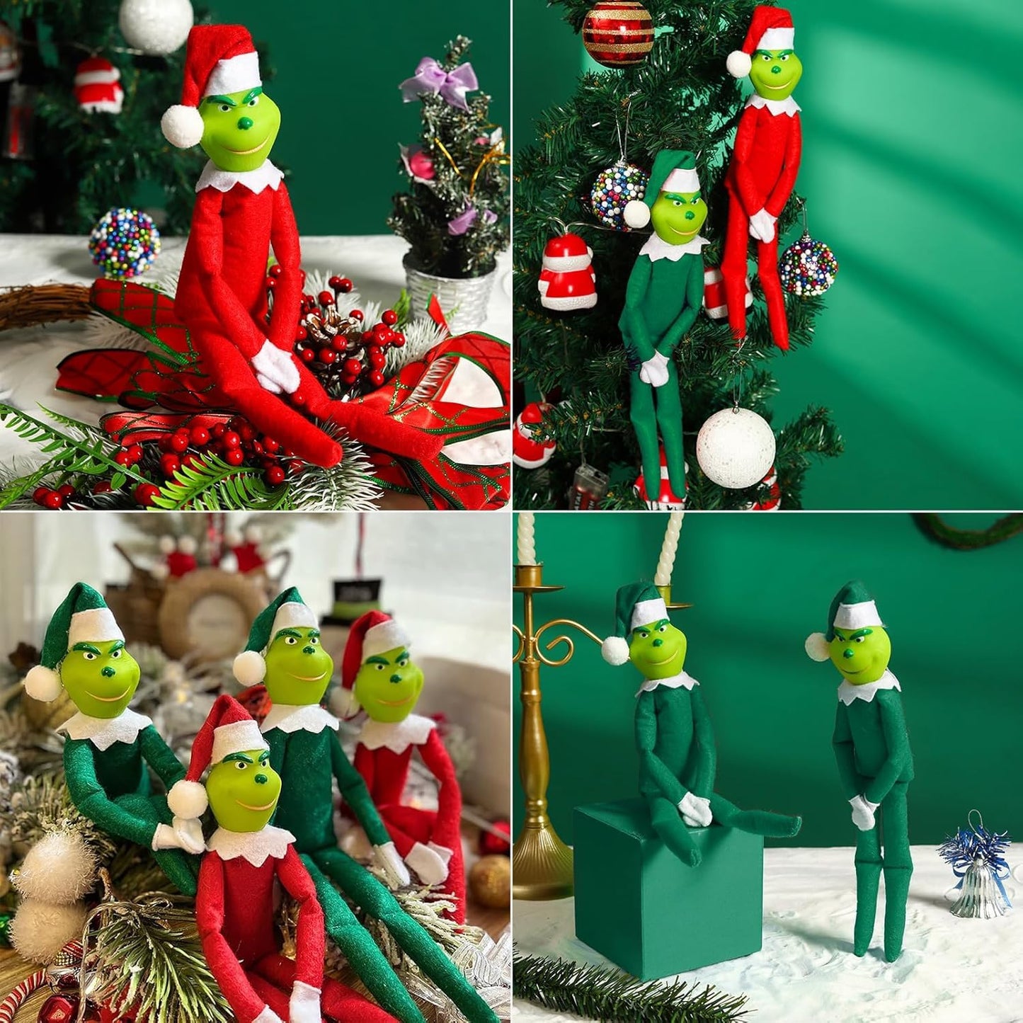 Dragon BaBa 12.6'' Red Christmas Monster Plush Toy, Christmas Stuffed Figures Doll for Kids and Christmas Tree Home Decorations(Red)